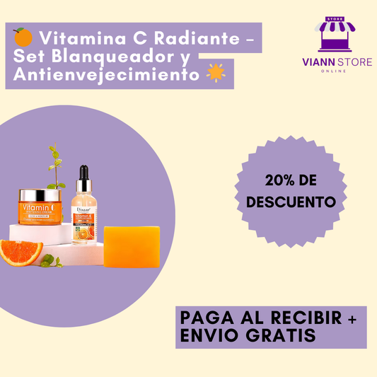 🍊 Vitamina C Radiante – Set Blanqueador y Antienvejecimiento 🌟